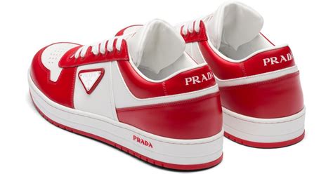 prada runners red and black|Prada downtown leather sneakers.